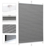Sekey Wabenplissee ohne Bohren, 100 % Verdunkelung, blickdichtes Klemmfix Plissee in Textiloptik, Grau