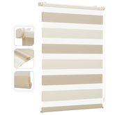 Sekey Doppelrollo Duo Rollo Klemmfix ohne Bohren Zweifarbiges Zebra Rollo in Hellbraun & Dunkelbraun mit extra breiten Stoffbahnen