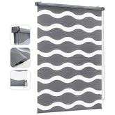 Sekey Doppelrollo Wellenmuster Duo-Rollo Klemmfix ohne Bohren - Lichtdurchlässig & Blickdicht, Fensterrollo für Wohnzimmer, Schlafzimmer & Büro Sekey