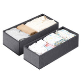 Sekey Schubladen-Organizer Set Vliesstoff, 2 Größen (19×40×11 cm & 22×51×11 cm), flexibel für Kleidung, Accessoires & Alltagsartikel
