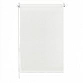 Sekey Klemmfix Seitenzugrollo in Leinenoptik Weiß – Lichtdurchlässiges Rollo ohne Bohren mit Klemmträgern & Schraubmontage, Uni Fensterrollo aus Papier-Polyester-Stoff