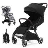 Sekey BW732 Reise-Kinderwagen Ultraleicht & Einhand-klappbar | 3-fach verstellbare Rückenlehne, 4-Rad-Federung, Regenschutz, 5-Punkt-Gurt, Handgepäckgeeignet