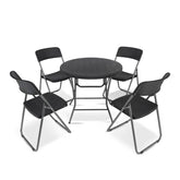 Sekey 5-teilig Balkonset aus Polyrattan, 4 Klappstuhl und Klapptisch Sekey