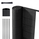 Sekey PVC Sichtschutzmatte – Balkon Sichtschutz mit Abdeckprofil & Kabelbindern, Wind- und Wetterschutz für Balkon und Garten, Anthrazit