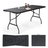 Sekey Klapptisch 152x70x74 cm – Robuster Buffettisch aus Kunststoff, tragbar mit Griff, wetterfest & faltbar – Campingtisch, Partytisch, Gartentisch für 4 Personen Sekey