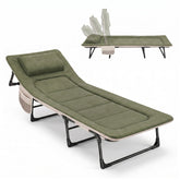 Sekey Faltbett klappbar mit Matratze & Kissen 193x70 cm – verstellbares Campingbett mit 6-fach Rückenlehne, bis 150 kg belastbar, Gästebett für Camping, Garten & Zuhause