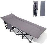Sekey Feldbett Campingbett Klappbar 190×71×35 cm | 200 kg belastbar | inkl. Matratze & 3-in-1-Seitentasche | Faltbares Gästebett für Camping, Garten & Reise