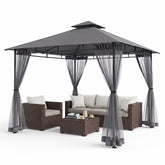 Sekey Pavillon 3x3m Wasserdicht Stabil Winterfest mit 4 Moskitonetzen – Gartenpavillon mit UV-Schutz 50+, Metallrahmen, Partyzelt für Garten, Terrasse, Hof, Events & Camping