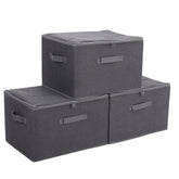 Sekey Aufbewahrungsboxen 3er Set mit Deckel | Stoffboxen 40 × 30 × 25 cm formstabil, faltbar & vielseitig einsetzbar