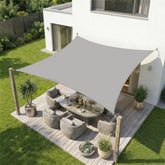 Sekey Sonnensegel Wasserdicht Rechteckig – ohne Mittelnaht, 160 g/m² PES, mit Edelstahl-Ringen & Lotus-Effekt, reißfest, 95% UV-Schutz für Balkon, Terrasse & Garten, Hellgrau