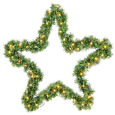 Salcar Weihnachtsstern aus PVC mit warmweißer LED-Lichterkette – 40 cm / 55 cm, mit Batteriefach & Timer, wetterfest für Innen und Außen
