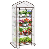 Sekey Mini-Gewächshaus für Tomaten mit 4 Ebenen Kompaktes Foliengewächshaus für Balkon & Garten, Stabil & Platzsparend (160×70×50 cm) Sekey