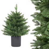 Salcar Künstlicher Weihnachtsbaum Nordmanntanne – PE & PVC, kleiner Christbaum mit dekorativem Topf, 60/90/120 cm