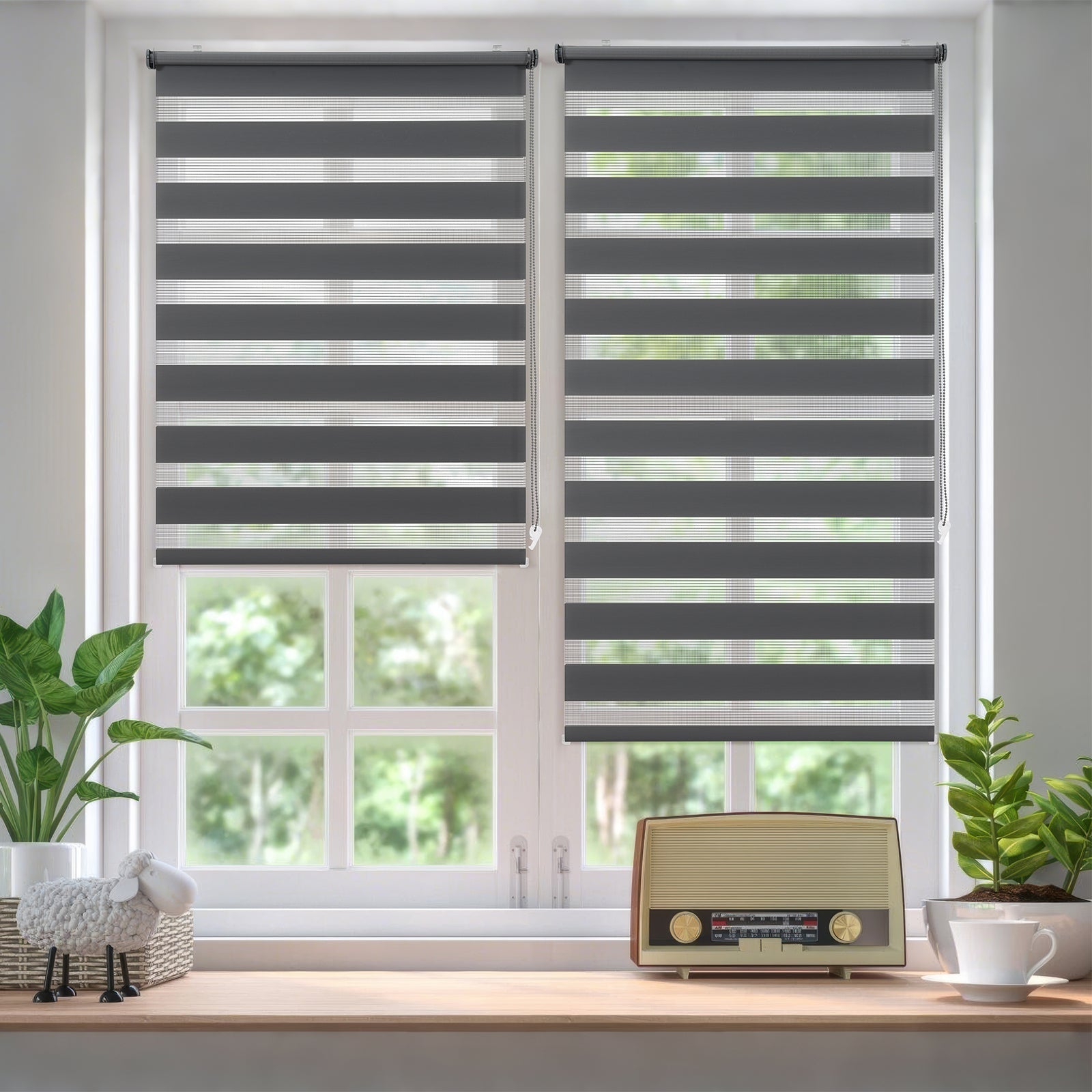 Sekey Duo Doppelrollo Klemmfix Schnurlos - Ohne Bohren, Faltrollo für Fenster & Türen SEKEYMALL