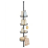 Sekey Duschregal Ohne Bohren – Höhenverstellbares Teleskop-Duschregal 79–315 cm mit 4 festen Körben, Eck-Design & stabiler Stand für Badezimmer
