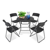 Sekey Balkonmöbel Set 5-teilig – Klappbares Balkonset für 4 Personen, Wetterfestes Rattan Gartenmöbel Set mit 4 Klappstühlen & Tisch, Bistro Set für Balkon, Terrasse und Garten