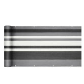 Sekey Balkon Sichtschutz aus 220 g/m² HDPE, Grau-weiß-schwarz gestreif Sekey