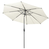Sekey Runde Sonnenschirm Ø 350 cm mit Kurbel & Auto-Knickfunktion Windstabil, UPF 50+ Für Balkon, Terrasse & Garten Recyceltes Polyester (GRS-zertifiziert)