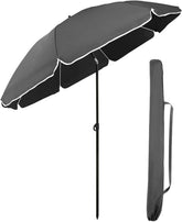 Sekey Sonnenschirm Ø160 cm rund – Strand- & Balkonschirm mit Neigungswinkel & Höhenverstellung, inkl. Schutzhülle, 140 g/m² Polyester, für Garten, Terrasse & Strand