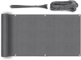 Sekey Balkon Sichtschutz, HDPE 220 g/m², halbtransparent, wind- und UV-beständig, wetterfest, mit Ösen, Nylon-Kabelbindern und Kordel, anthrazit