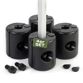 Sekey Pavillon Gewichte 4er Set – bis 64 kg befüllbar mit Wasser & Sand, HDPE wetterfest, Standfüße für Pavillon, Gartenzelt & Partyzelt, einfache Montage