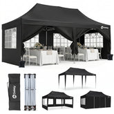 Sekey 3x6m Faltpavillon mit Seitenwand – Pop-Up Pavillon Wasserdicht (PU1000+) & UV50+, Stabil & Winterfest, Gartenpavillon mit hoher Spitze für Party, Camping & Events