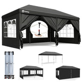 Sekey 3x6m One-Touch Pop-Up Pavillon mit Seitenwänden – Wasserdicht & Windfest, Faltpavillon mit 4 Sandsäcken, Höhenverstellbar, Schnellaufbau für Garten, Camping & Events