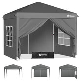 Sekey 2x2m Pop-Up Pavillon mit Seitenwänden – Wasserdicht, Windfest & Winterfest, Faltpavillon Höhenverstellbar, Partyzelt für Garten, Camping & Events