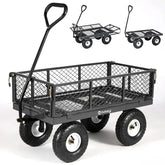 Sekey 100L / 300KG Gartenwagen mit abnehmbaren Seitenteilen und Gummiluftreifen Sekey