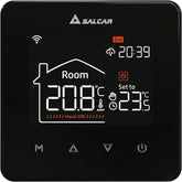Salcar WLAN Thermostat für elektrische Fußbodenheizung – LCD Touchscreen, 16A, programmierbar, kompatibel mit Alexa & Google Assistant, Schwarz