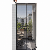Sekey Magnet Fliegengitter für Balkontüren – Zuschneidbar & selbstklebend, ohne Bohren (bis 155x245 cm, Schwarz)