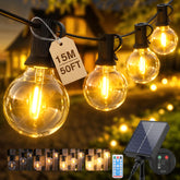 Salcar G40 Solar Lichterkette Außen mit 20 warmweißen LED Glühbirnen für Garten und Terrasse