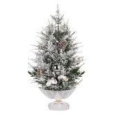 Salcar Artificial Mini Christmas Tree 50 cm – With Christmas tree decorations, pine cones & red berries – Made of 100% PE, sturdy & reusable