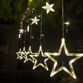 Salcar 2 x 1 m LED Lichtervorhang mit 12 Sternen, 138 LEDs, 31V GS-zertifizierte Stromversorgung Salcar