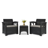 Sekey 3-teilig Gartenmöbel Set, 2 Sessel und Gartentisch Sekey