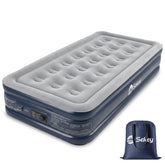 Sekey XXL Luftmatratze selbstaufblasend 1 Person 203×102×40 cm, extra hohes Luftbett Einzelbett mit integrierter elektrischer Pumpe, beflockte Oberfläche, schnell aufblasbar & platzsparend