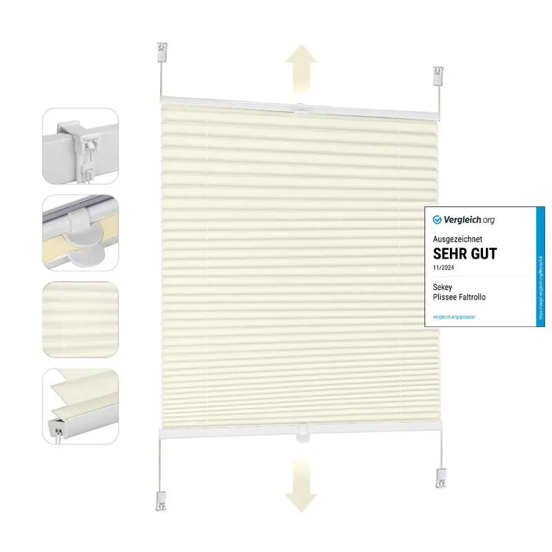 Sekey Plissee ohne Bohren, Beige Sekey