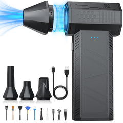 Salcar Elektrischer Air Duster X3 mini mit 110.000 U/min – Tragbares & Wiederaufladbares Staubgebläse mit Turbomodus für PC, Auto & Haushalt Salcar