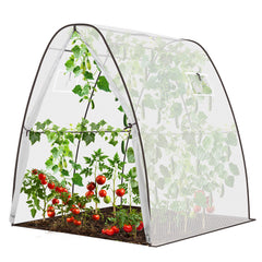 Sekey Sechseckiges Gewächshaus 160x160x180 cm – Tomatengewächshaus aus PE-Folie 135 g/m², stabil & winterfest, mit Reißverschlusstür & Belüftungsfenster für Garten, Balkon & Indoor