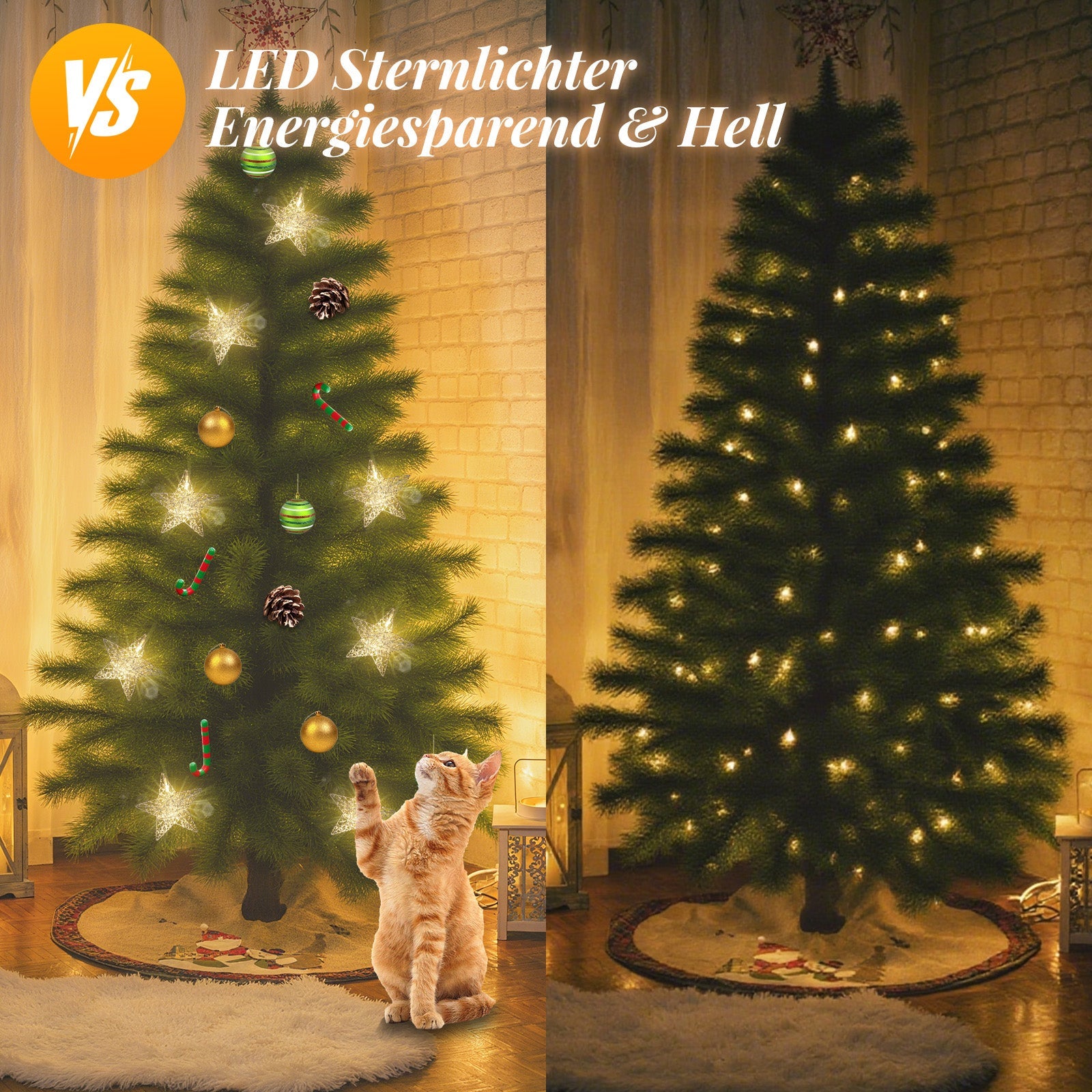 Salcar LED-Sterne 3er-Set Ø15 cm – Warmweiße Fensterdeko mit Netzstecker & Timer, Superhelle LEDs, Weihnachtsdeko für Innen & Außen Salcar