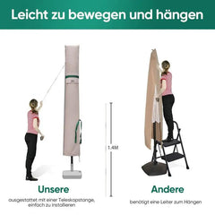 Sekey 220 x 30/50 cm Schutzhülle für 400 cm Sonnenschirm, aus Polyester-Gewebe Sekey