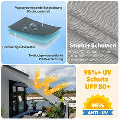 Sekey Sonnensegel mit Kit PES Sonnenschutzsegel Wasserdicht Sekey