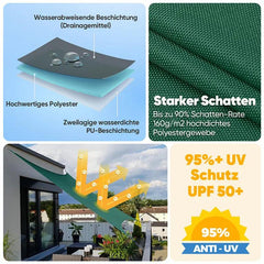 Sekey Sonnensegel mit Kit PES Sonnenschutzsegel Wasserdicht Sekey