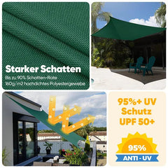 Sekey Sonnensegel mit Kit PES Sonnenschutzsegel Wasserdicht Sekey