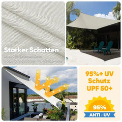 Sekey Sonnensegel mit Kit PES Sonnenschutzsegel Wasserdicht Sekey