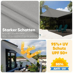 Sekey Sonnensegel mit Kit PES Sonnenschutzsegel Wasserdicht Sekey