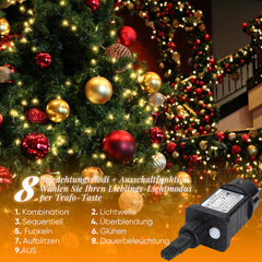 Salcar LED Lichterkette Warmweiß, 100/200/300 LEDs, 16m/32m/48m, 31V, 8 Modi, Timer & Memory, IP44 Wasserdicht, Weihnachtsbeleuchtung Außen Innen Salcar