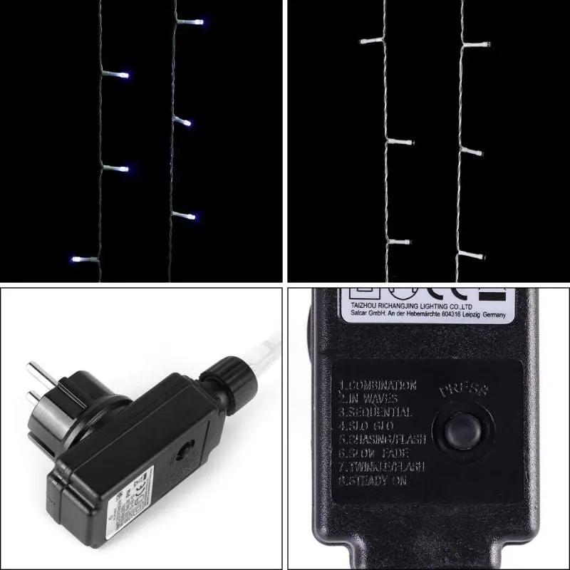 Salcar 2m/ 5m / 10m LED Eisregen Lichterkette, 80/ 200 / 400 LEDs, 31V GS-zertifizierte Stromversorgung Salcar