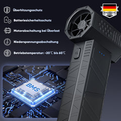 Salcar Elektrischer Air Duster X3 mini mit 110.000 U/min – Tragbares & Wiederaufladbares Staubgebläse mit Turbomodus für PC, Auto & Haushalt Salcar