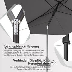 Sekey 180 x 125 cm Balkonschirm Rechteckig mit Schutzhülle, Sonnenschutz UV50+ Sekey